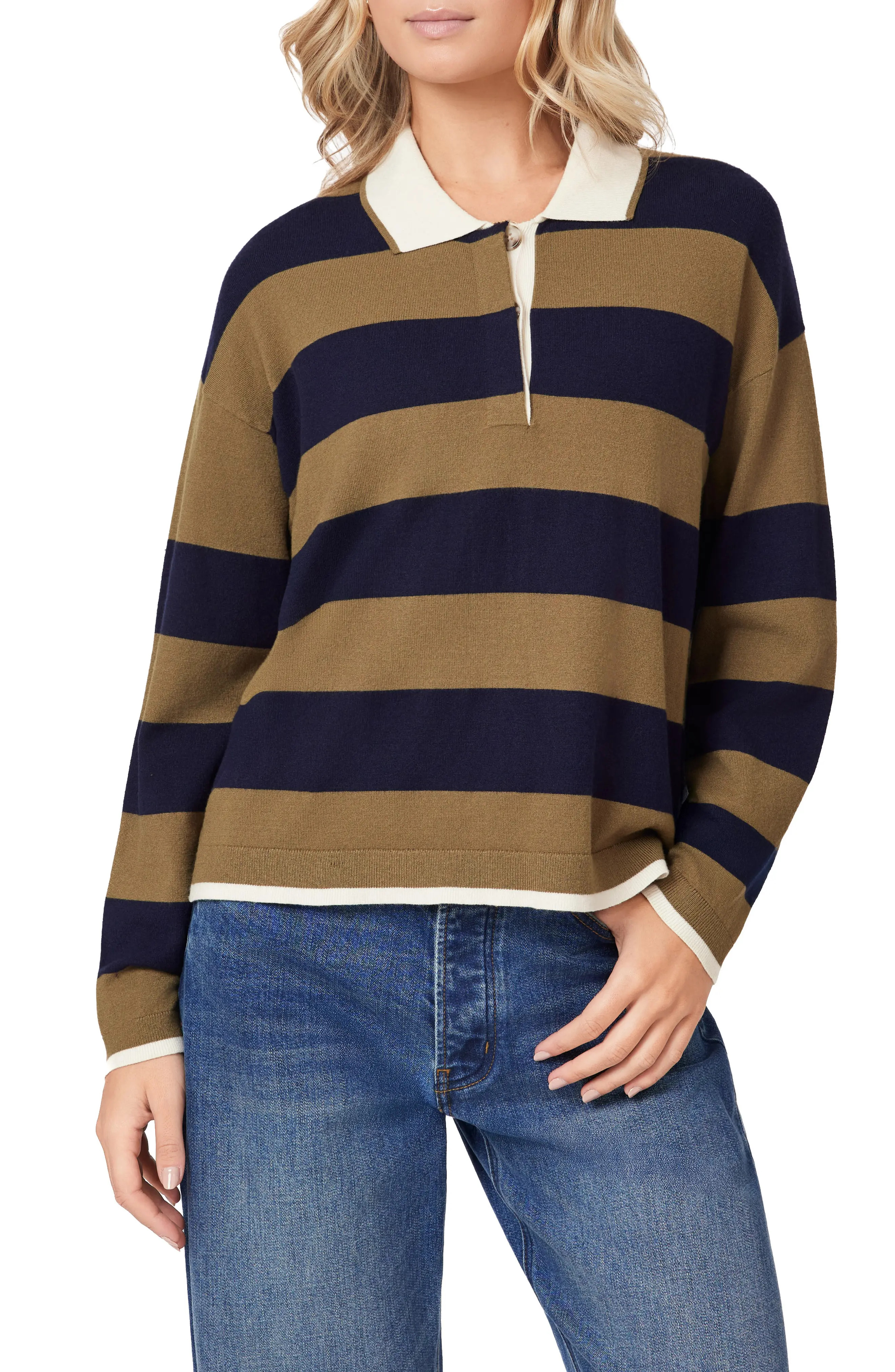 Scotch & Soda Stripe Polo Sweater (Women) | Nordstromrack | Nordstrom Rack