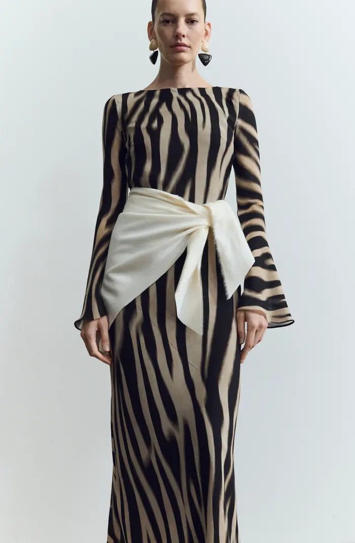 Abstract Zebra Stripe Long Sleeve Dress | Nordstrom