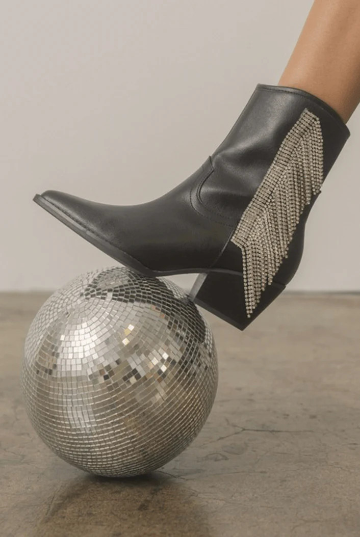 Rhinestone Cowgirl Booties - Black | Hazel and Olive
