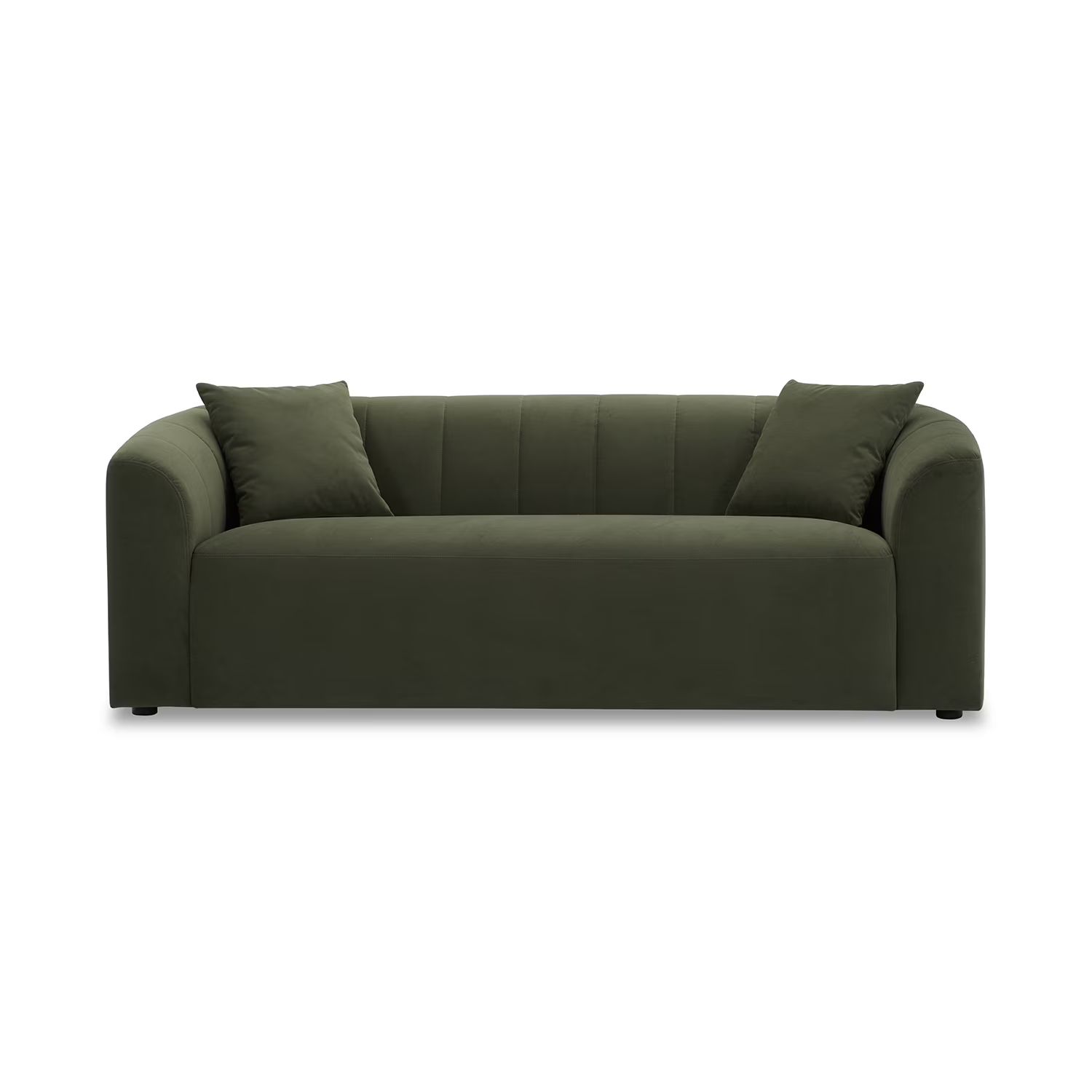 Cole & Rye Green Curve Sofa, Olive Velvet | Walmart (US)