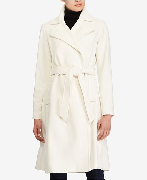 Wool-Cashmere Blend Notch Collar Wrap Coat | Macys (US)