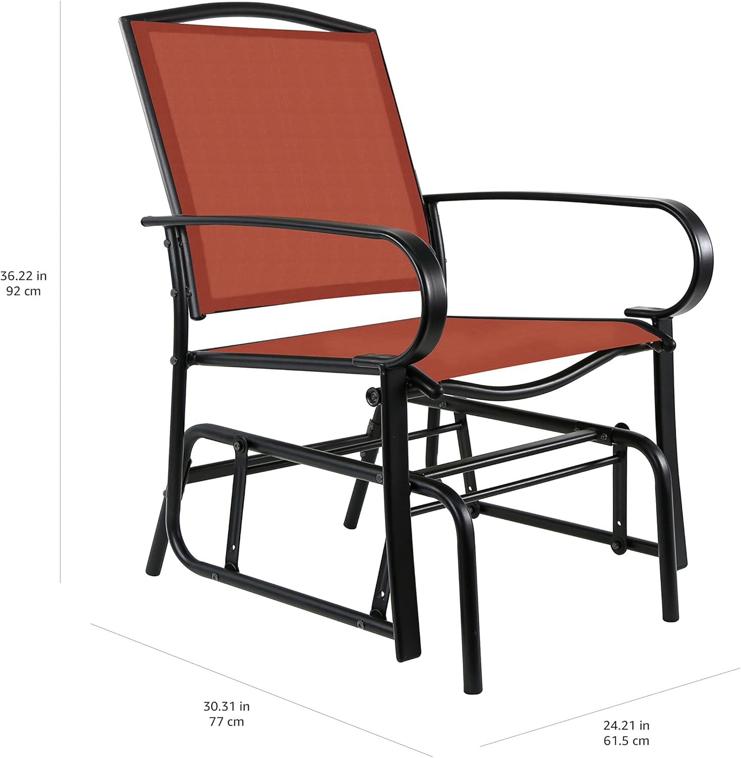 Amazon Basics Outdoor Patio Textilene Glider Chair - Set of 2, Orange | Amazon (US)