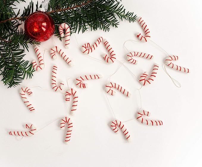 Nivas Candy Cane Christmas Decorations/Handmade Candy Cane Garland/Christmas Tree Decoration/Chri... | Amazon (US)