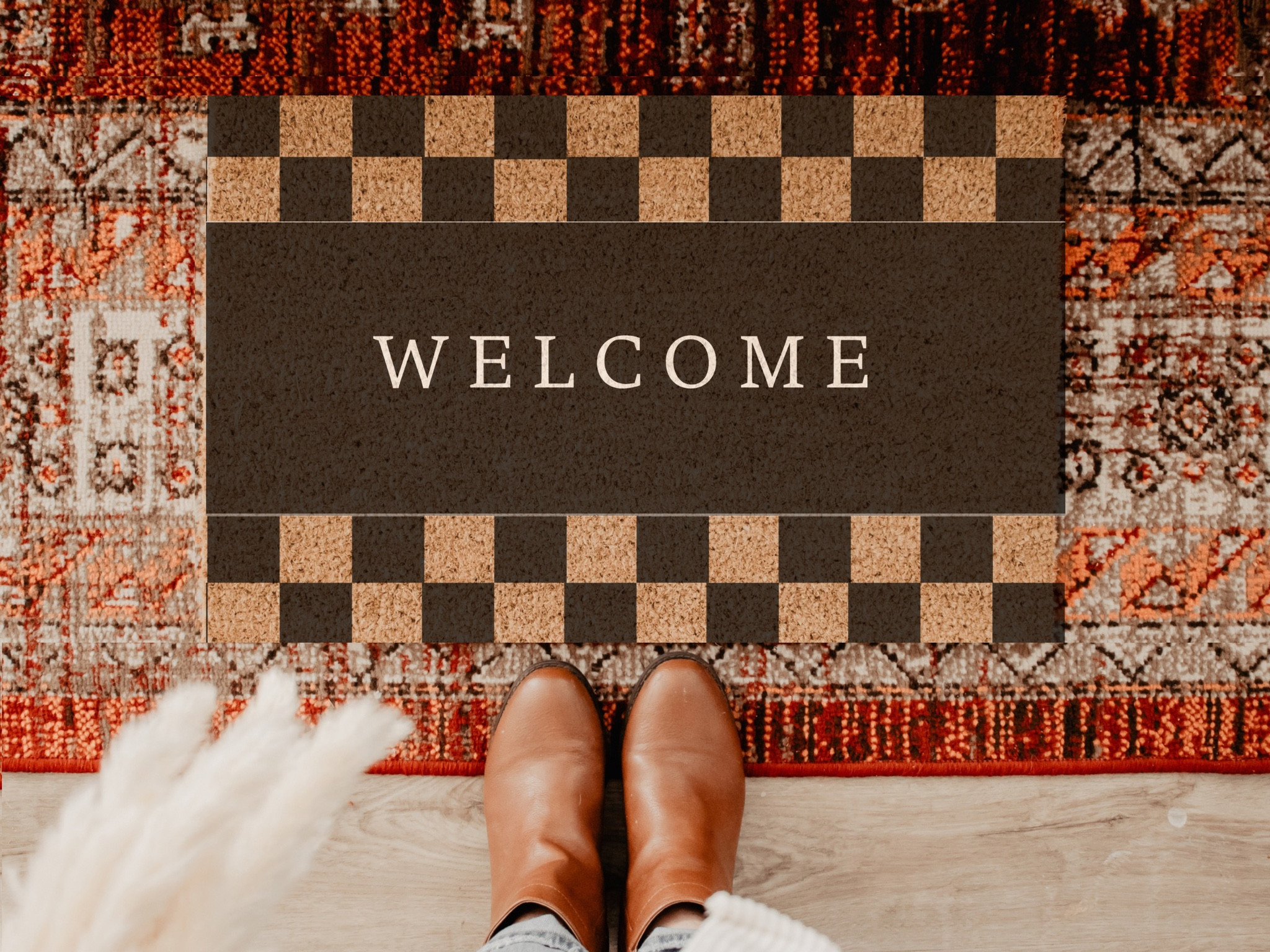 Checked Welcome Coir Doormat
.
Because it looks so sweet! 🤍

#LTKgiftguide #LTKsale