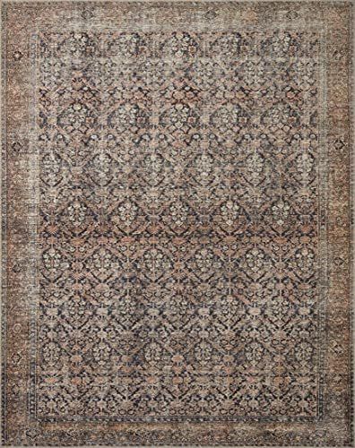 Amber Lewis x Loloi Billie Collection BIL-01 Ink / Salmon, Traditional 2'-0" x 5'-0" Accent Rug | Amazon (US)
