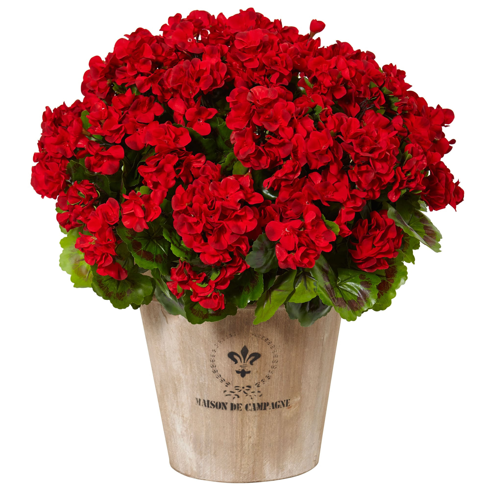 Nearly Natural 22-in Red Indoor/Outdoor Desktop Geranium Artificial Plant one_size | 6998-RD | Lowe's