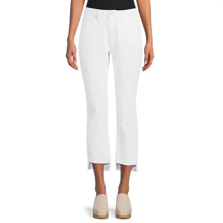 Time and Tru Women's Straight Cropped Jeans with Step Hem | Walmart (US)