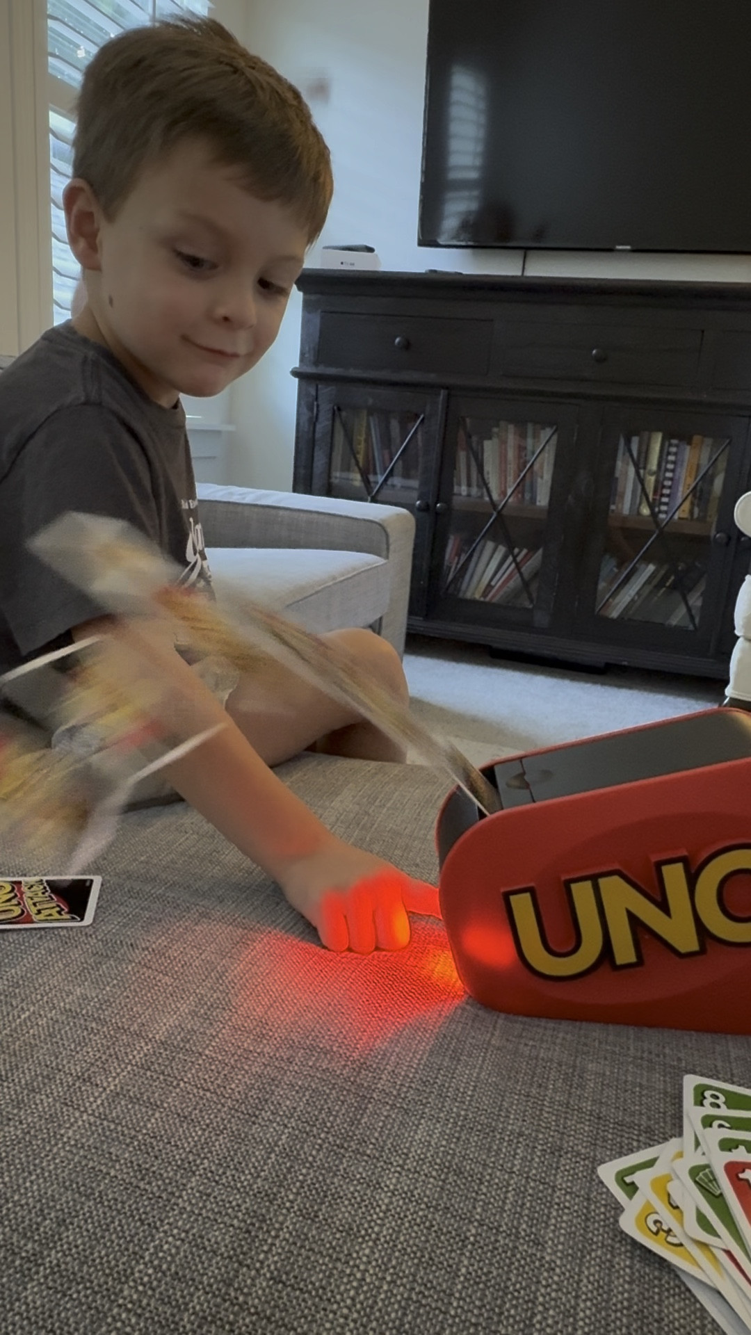 I’ve been meaning to share our all-time favorite family game — Uno Attack!! The amount of laughs and fun we have with this game are truly memories I will have forever! It is the MOST fun game with the kids!!

Charlotte just turned 3 and she can play it and understands it. Plus, I think Uno js great for learning numbers and colors!

It’s truly so much fun and I keep meaning to share with everyone because we love it SO much!

#LTKVideo #LTKKids #LTKFamily