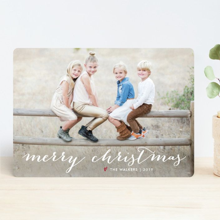 "Simple Joy" - Customizable Christmas Photo Cards in White by Fig and Cotton. | Minted