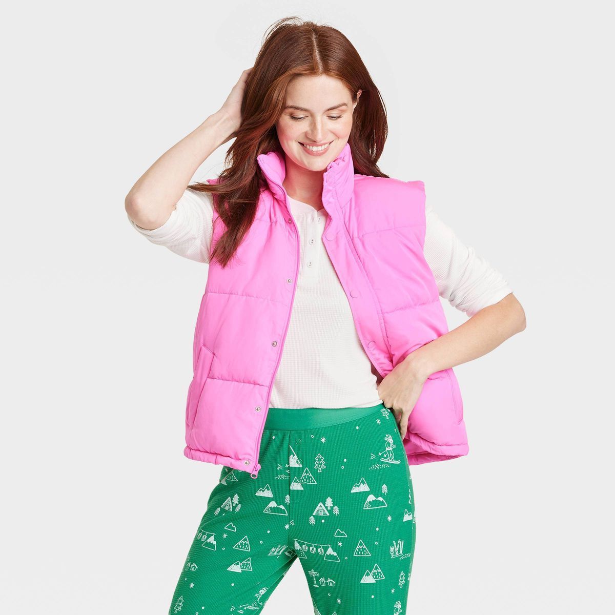 Women's Matching Family Puffer Vest - Wondershop™ Pink | Target