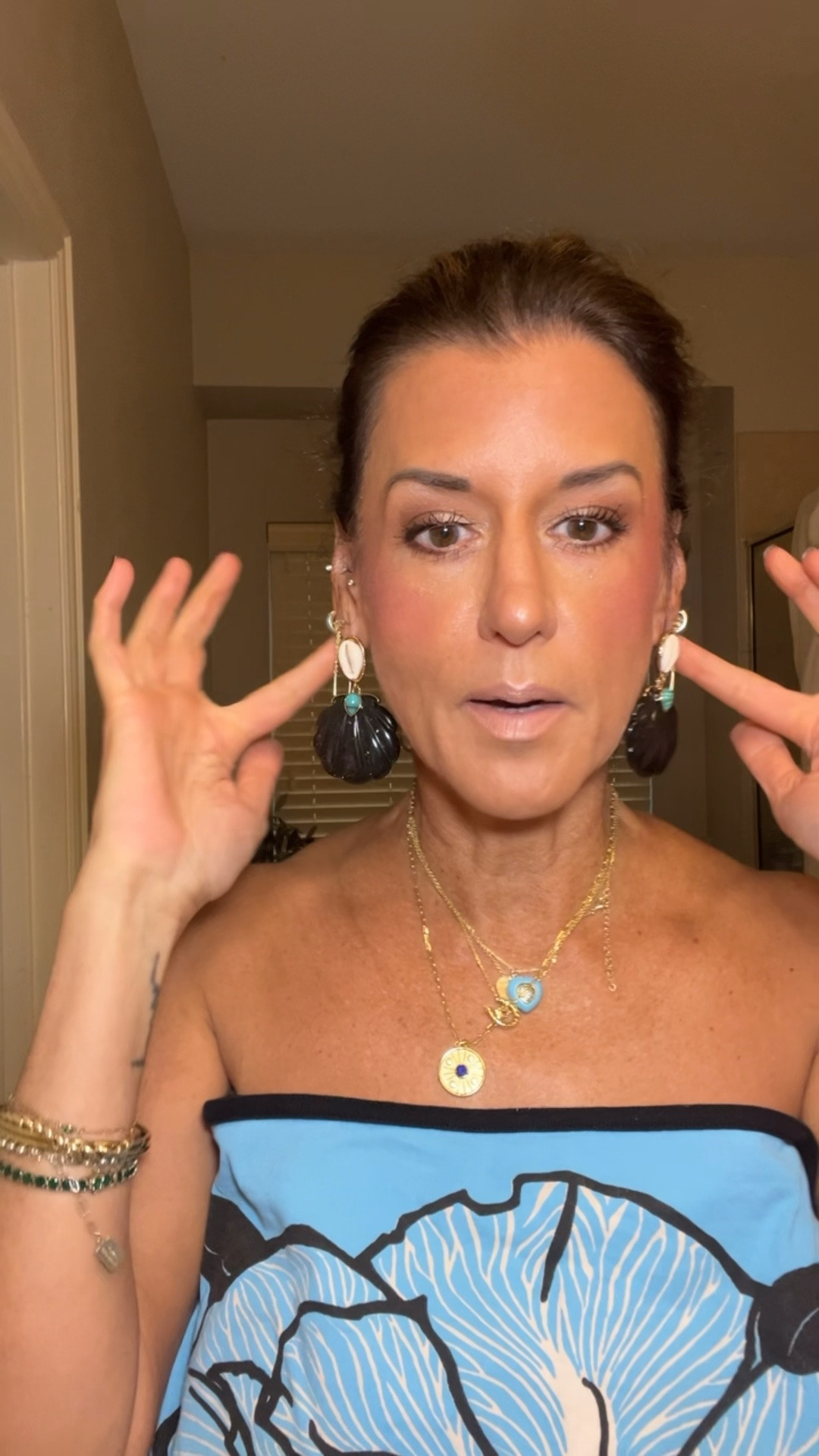 Shell earrings.