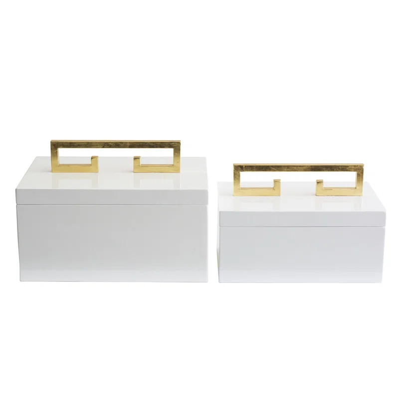 Avondale Boxes, White (Set of 2) | Wayfair North America