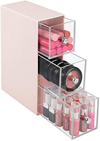 mDesign Plastic Makeup Storage Organizer for Bathroom Vanity, Cabinet, Counters - Holds Lip Gloss... | Amazon (US)