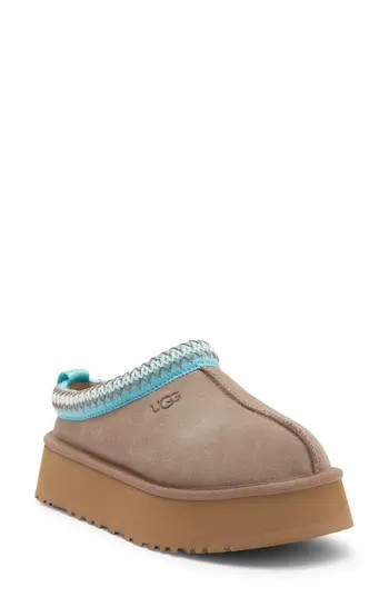 UGG® Tazz II Genuine Shearling Lined Platform Slipper in Caribou /Sapphire Ice at Nordstrom Rack, Size 5 | Nordstrom Rack