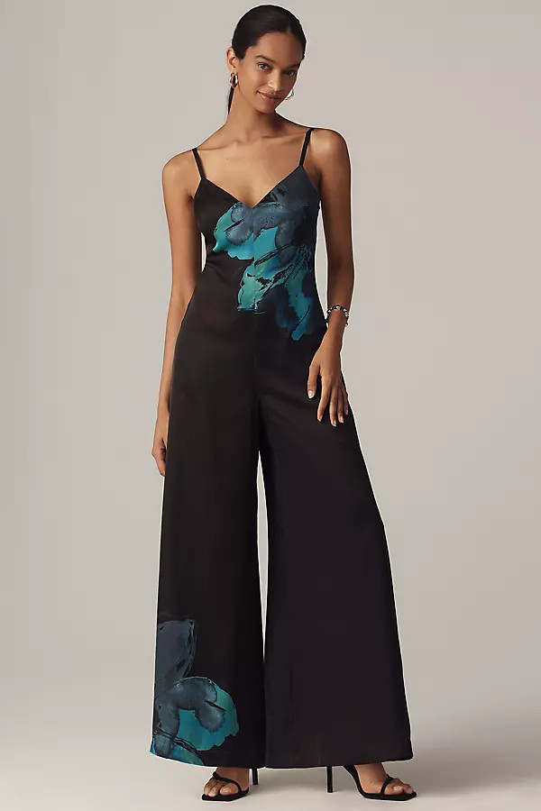 Satin Printed Jumpsuit | Anthropologie (US)