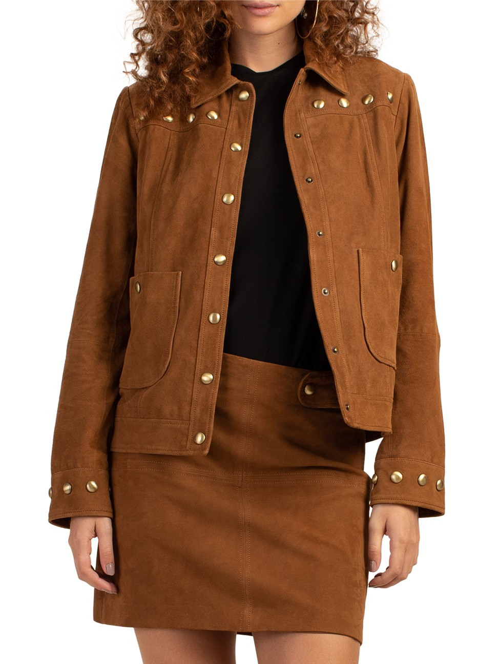 Bindi Studded Suede Jacket | Saks Fifth Avenue