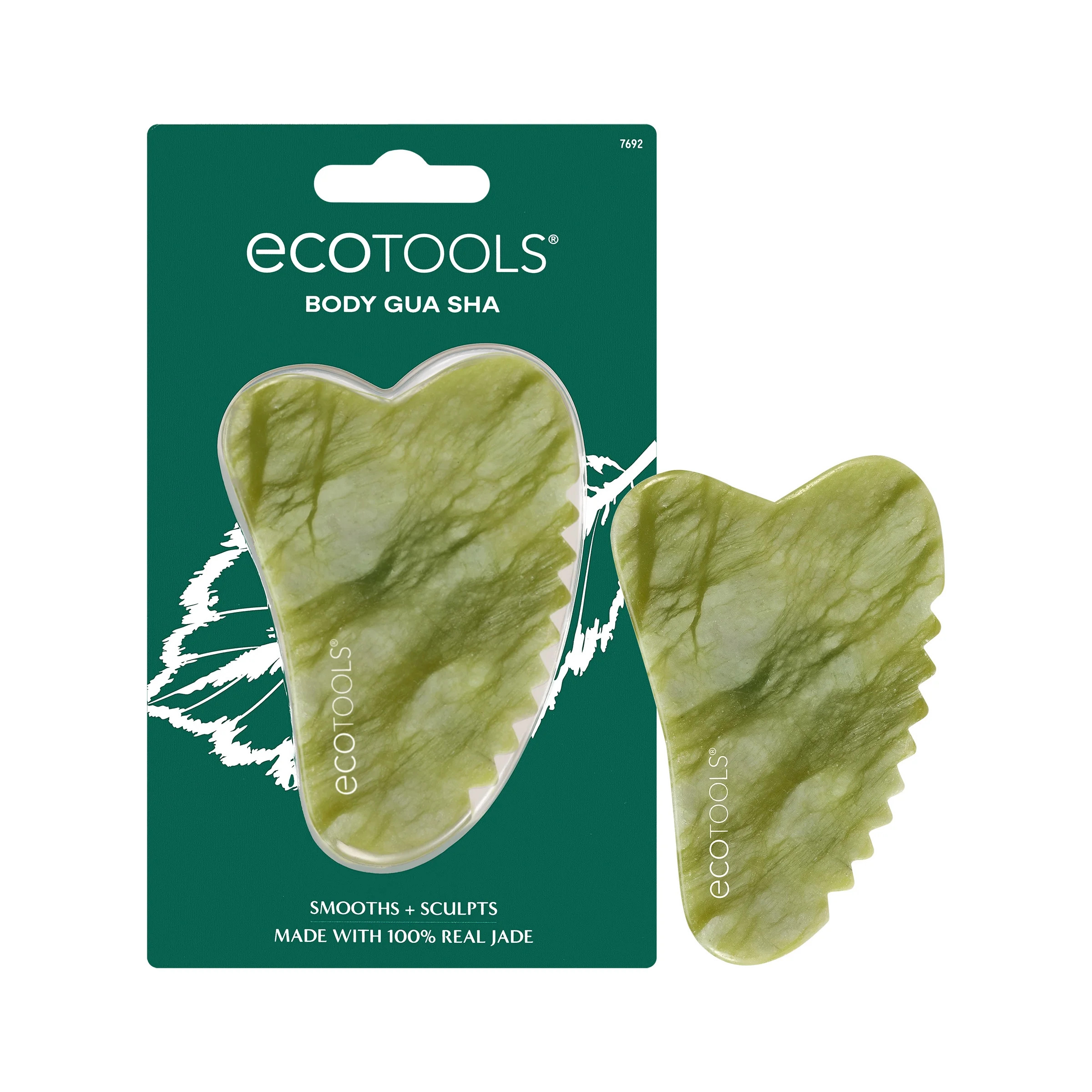 EcoTools Body Gua Sha, Jade Body & Face De-Puffing Tool, Massage & Sculpt Skin, 1 Count | Walmart (US)