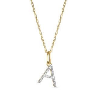 Large Pave Diamond Initial Charm Necklace | Stone & Strand