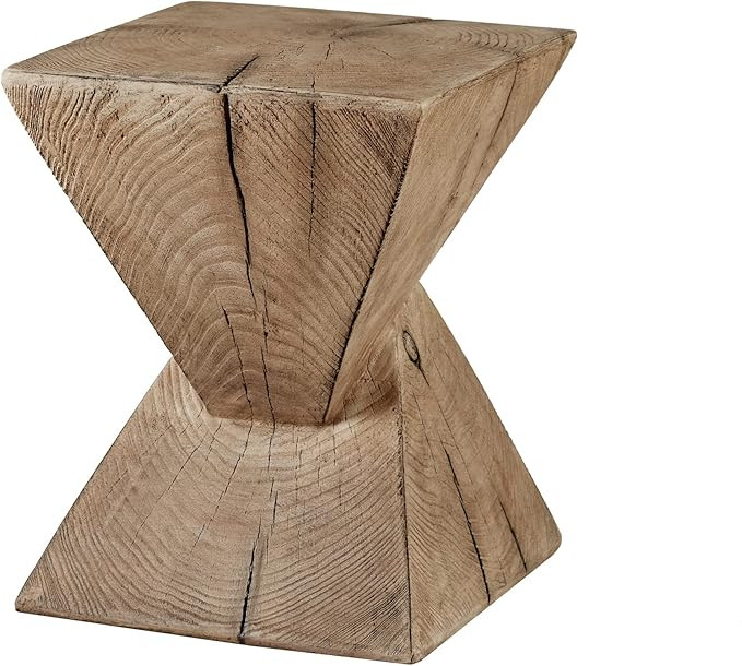 Ball & Cast Faux Wood Stump End Table Concrete Accent Side Table MgO Sofa Table Stand Stool, Natu... | Amazon (US)