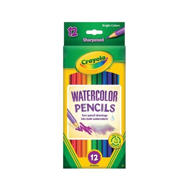 Crayola Watercolor Colored Pencil Set, Assorted Colors, Beginner Child, 12 Pieces - Walmart.com | Walmart (US)