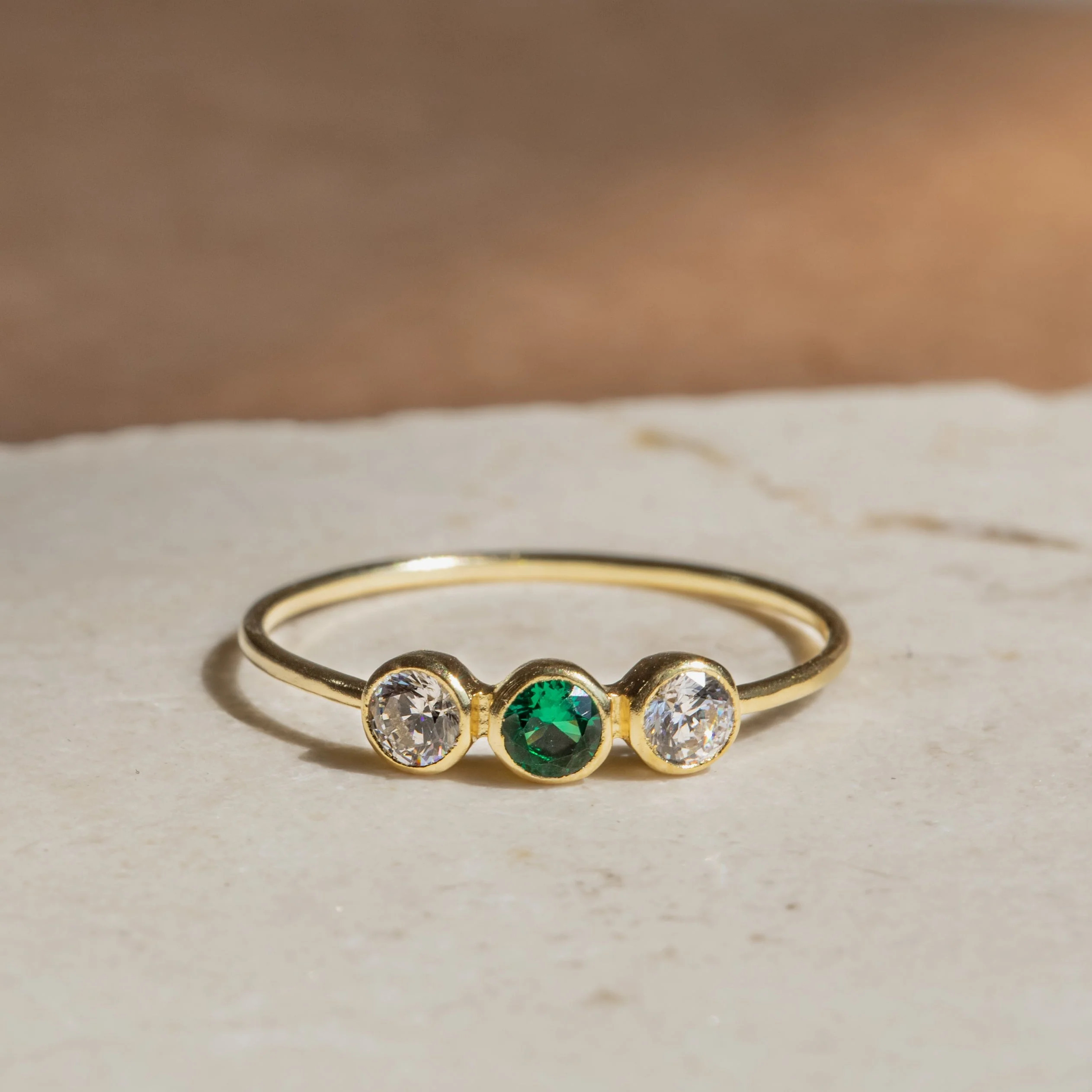 Triple Birthstone Ring | Caitlyn Minimalist | Caitlyn Minimalist