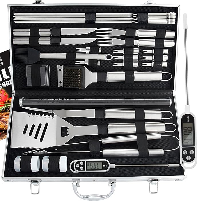 ROMANTICIST 28pc BBQ Accessories Set with Thermometer - The Very Best Grill Gift on Birthday Wedd... | Amazon (US)