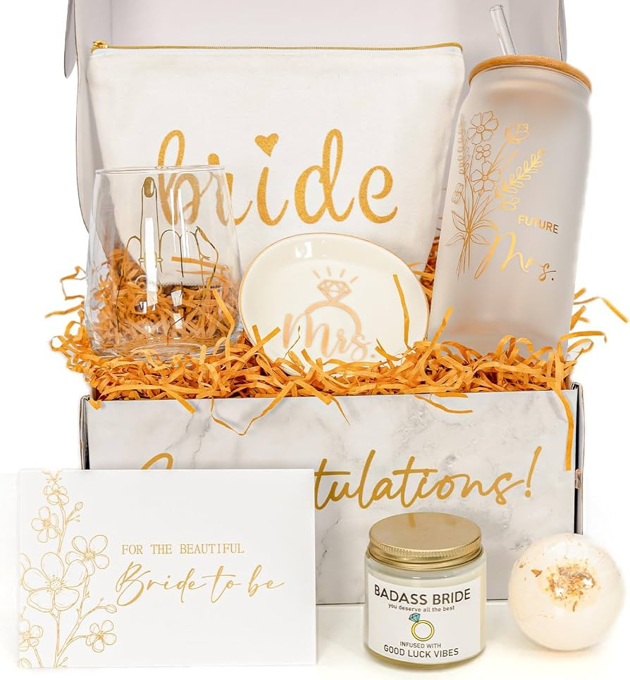 Bride To Be Gifts Box, Best Bridal Shower Bachelorette Gifts For Bride, Wedding Gift Engagement G... | Amazon (US)