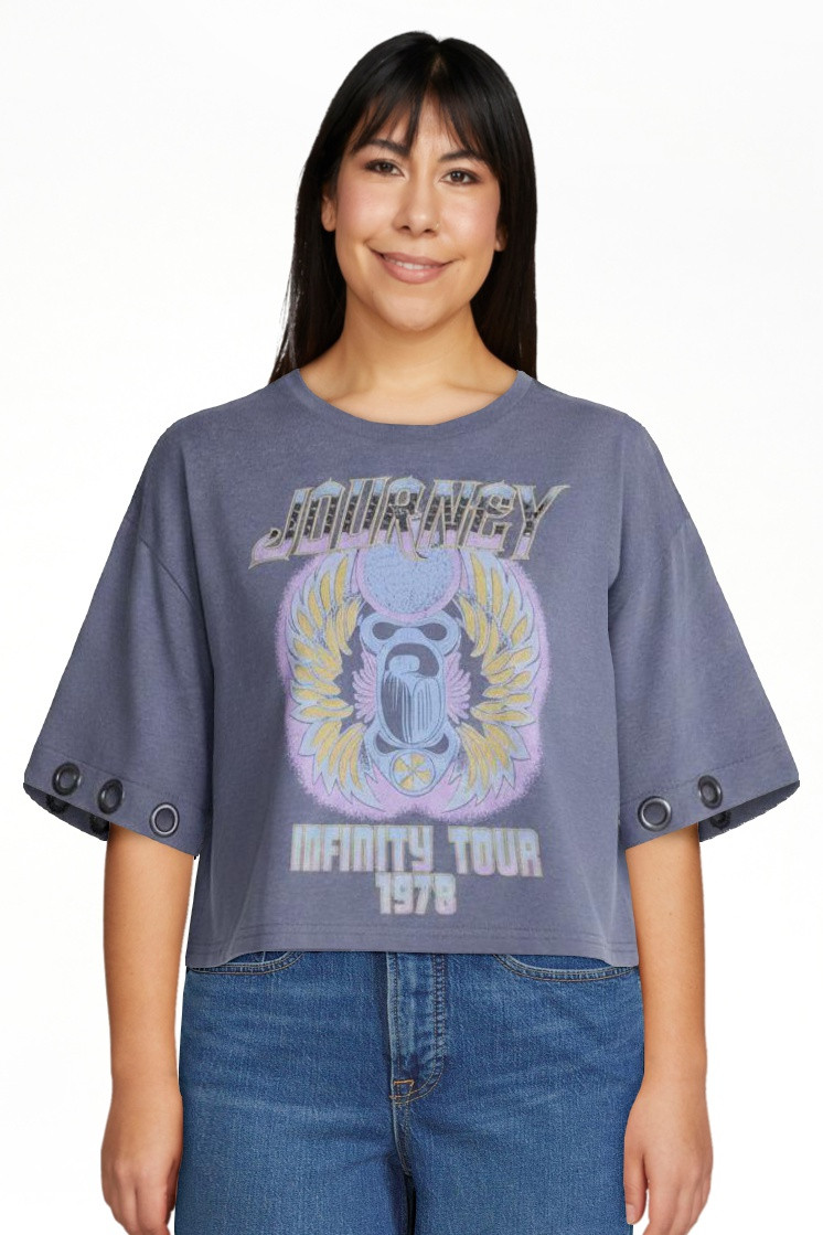 Journey Women's Cropped Front Back Graphic Band Tee, Sizes XXS-4X | Walmart (US)