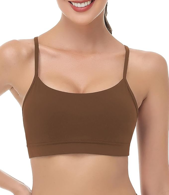 wirarpa Women's Buttery Soft Sports Bra Y Back Padded Low Impact Spaghetti Thin Strap Lounge Work... | Amazon (US)