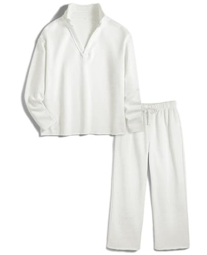 Yioaga Women's Carmel Tracksuit 2 Piece Set - Patrick Pullover Sweatshirt & Catherine Sweatpants - Casual Lounge Sets(Light-Gray,M) | Amazon (US)