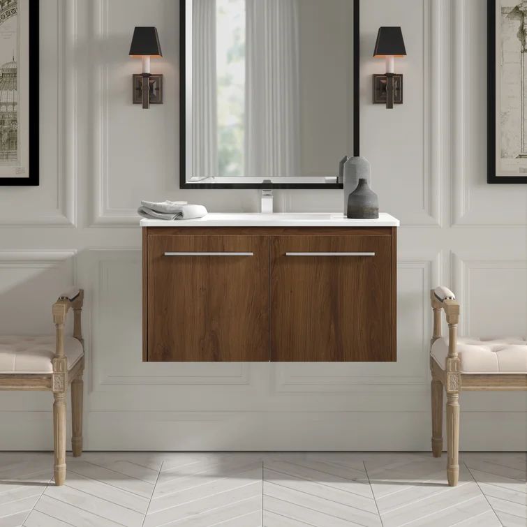 Agostini 36" Wall-Mounted Single Bathroom Vanity Set | Wayfair North America