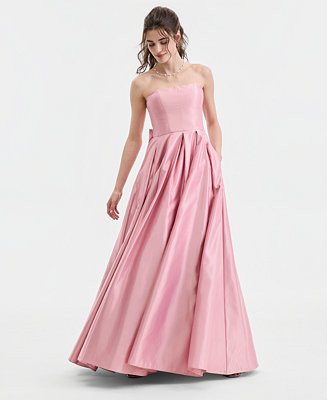 B Darlin Juniors' Strapless Bow-Back Ball Gown - Macy's | Macy's