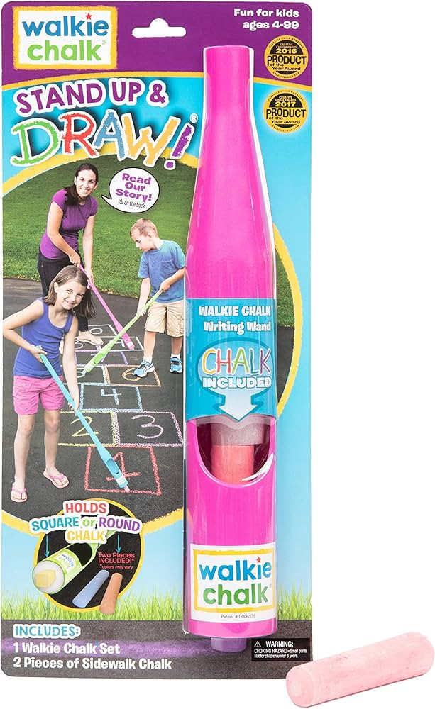 Stand-up Sidewalk Chalk Holder, (Pink), Creative Outdoor Toys for Kids and Adults Including 2x Ch... | Amazon (US)