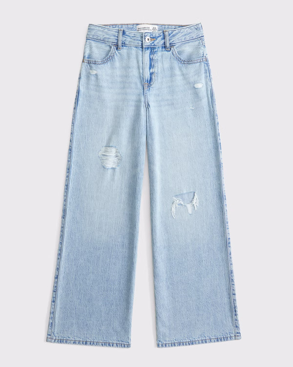 high rise ultra wide leg jeans | Abercrombie & Fitch (US)