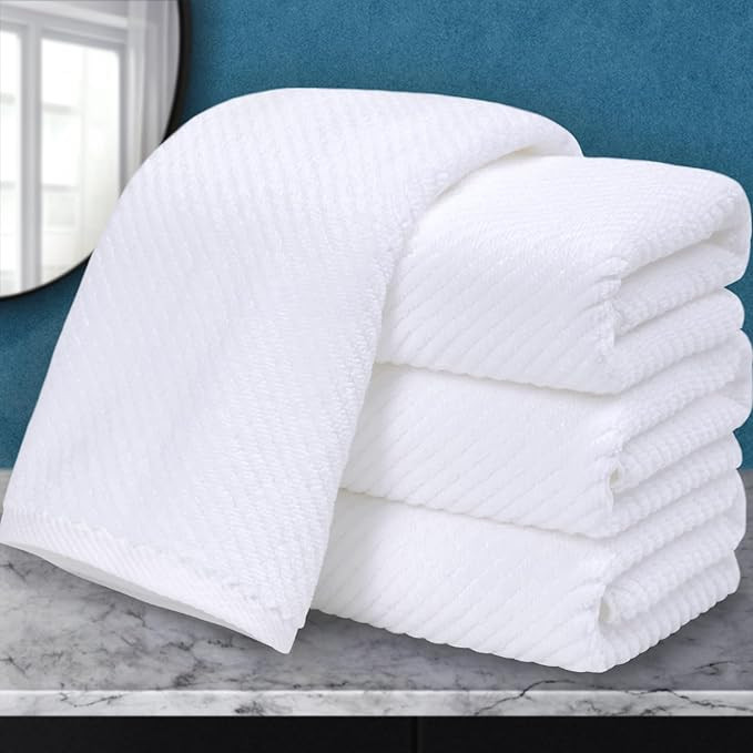 VOOVA & MOVAS White Hand Towels - 100% Cotton | Lightweight | Thick | Quick Dry | Soft | Absorben... | Amazon (US)