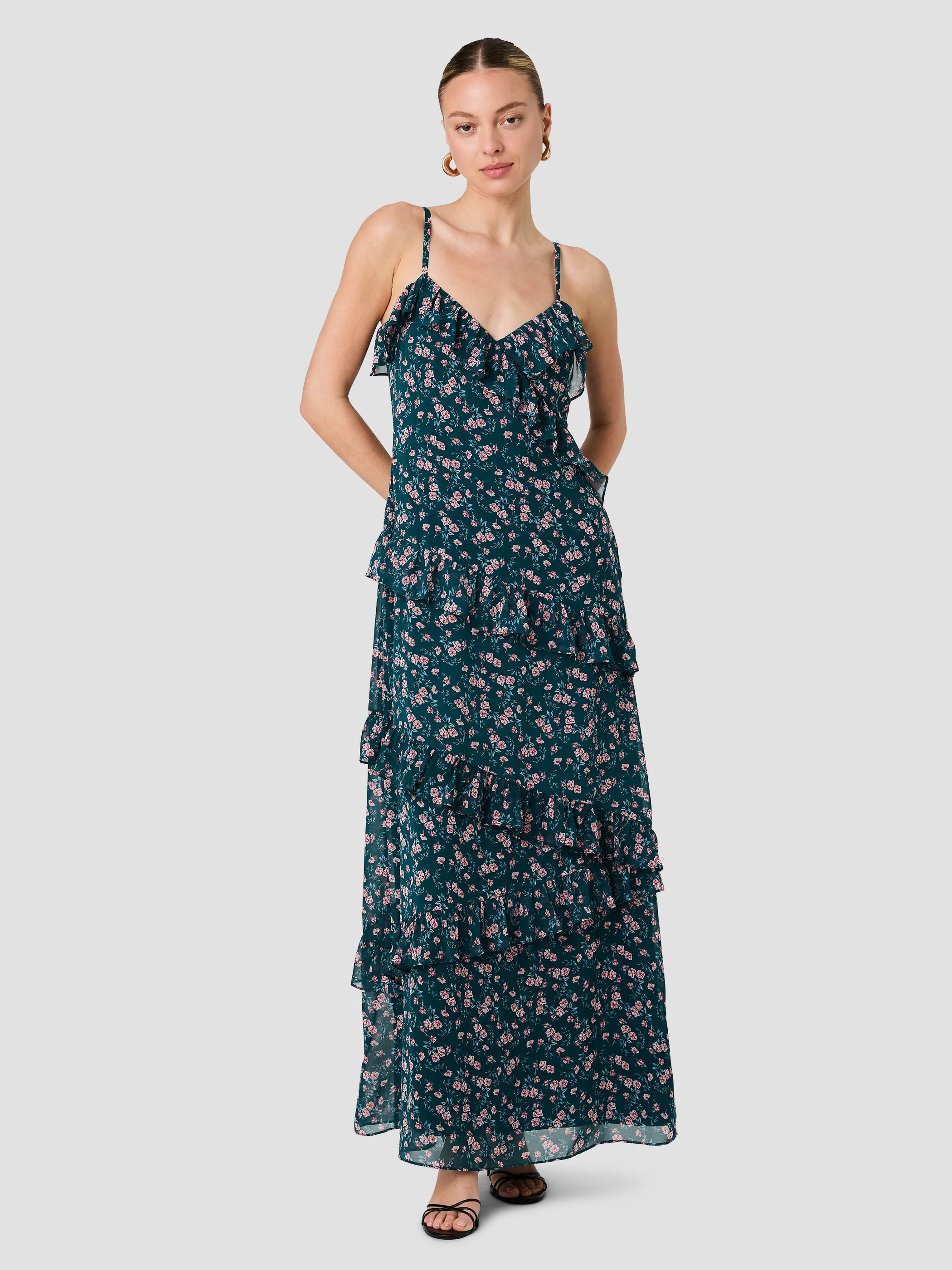 MARINA LUCIA FLEUR RUFFLE MAXI DRESS | French Connection (US)