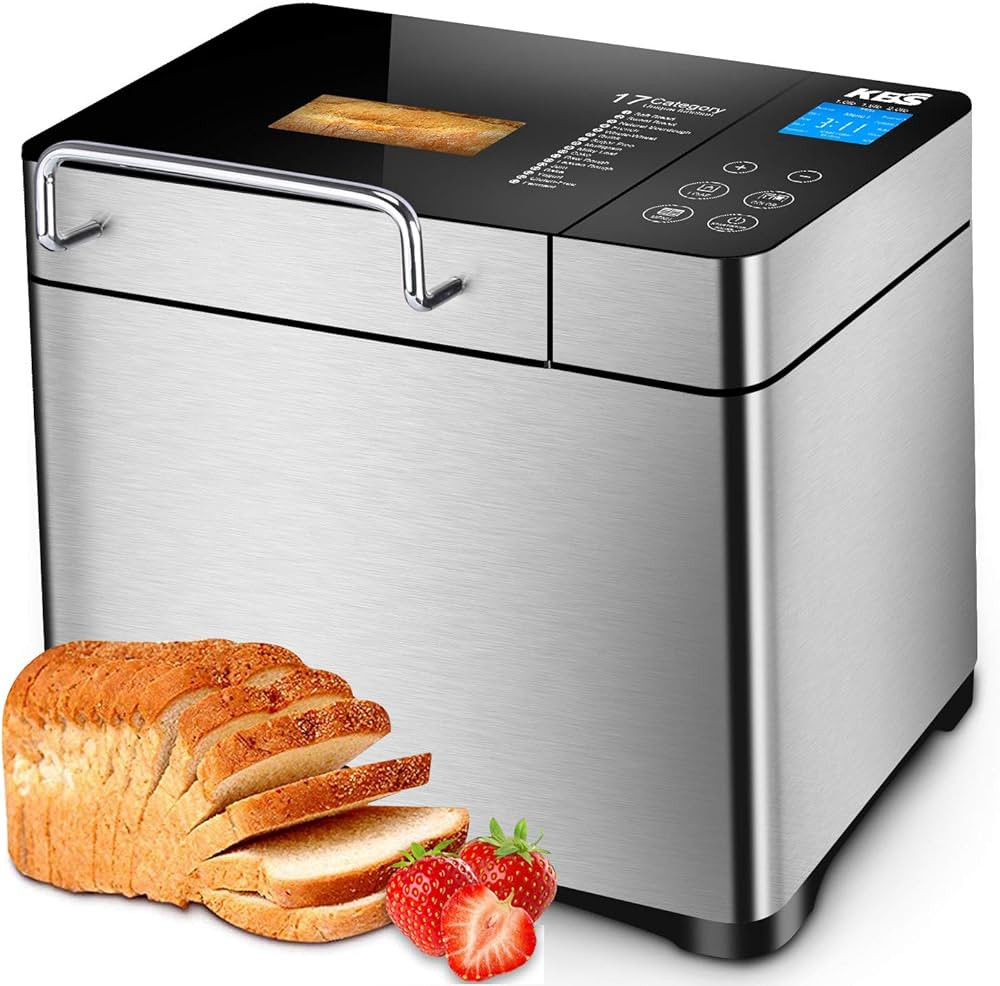 KBS Large 17-in-1 Bread Machine, 2LB All Stainless Steel Bread Maker with Auto Fruit Nut Dispense... | Amazon (US)