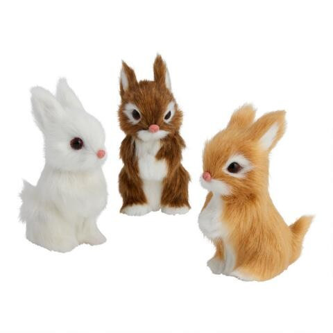 Faux Fur Bunnies Decor Set of 3 | World Market