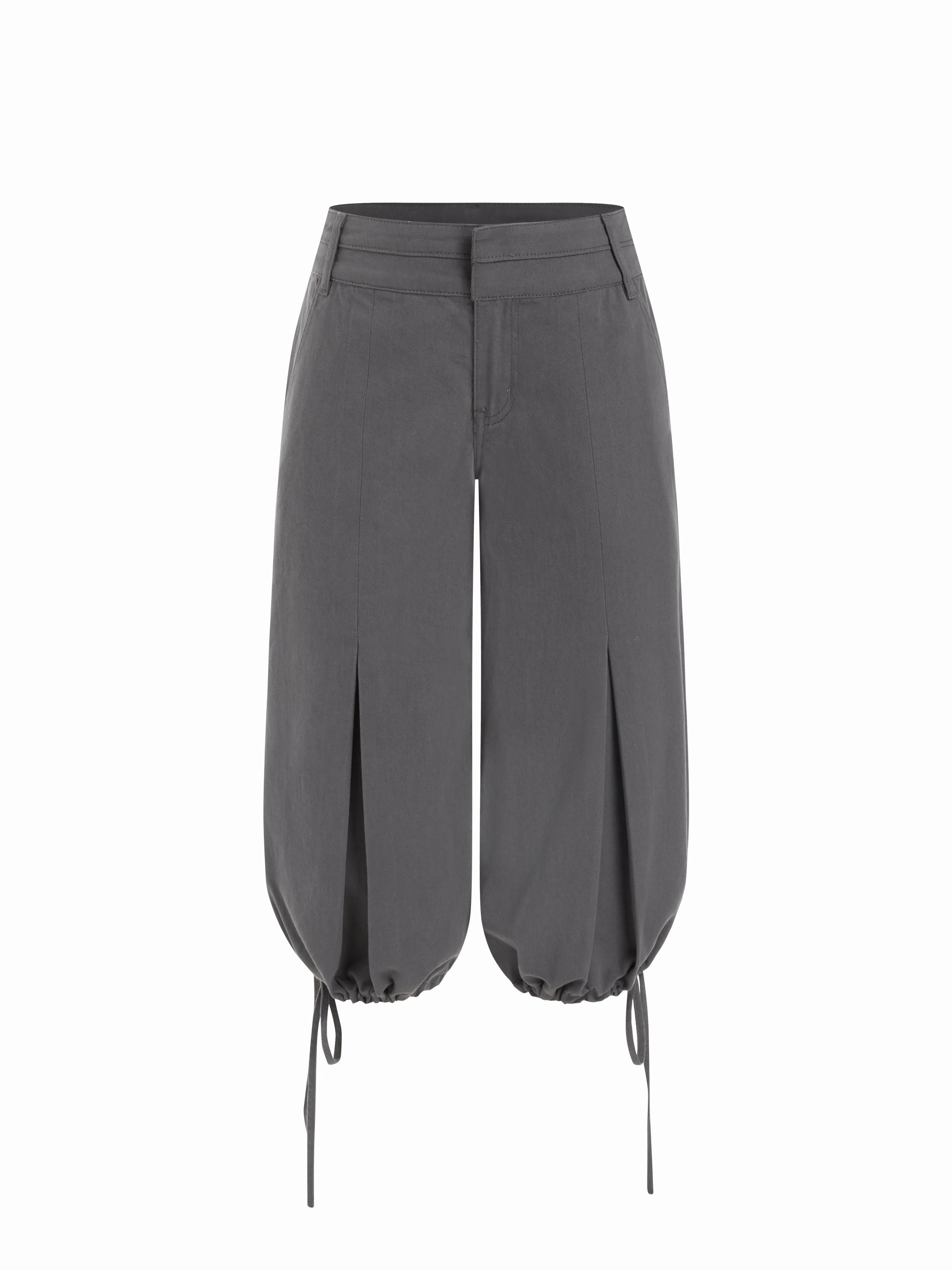 Washed Denim Low Rise Metal Detail Wide Leg Capri Jeans $44.90Flash Shipping | Cider