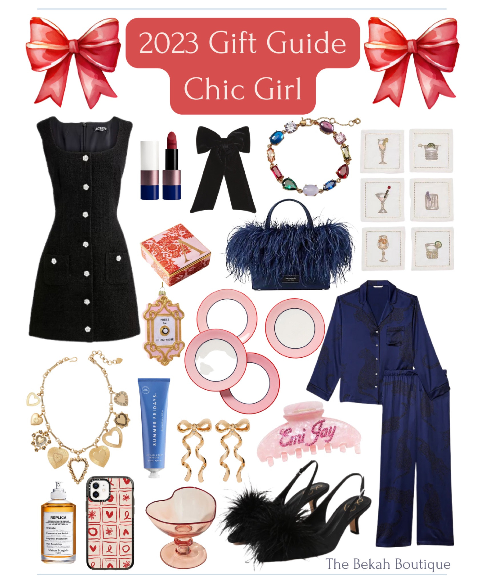 Looking for a present for the chic & stylish girl who already has everything? 🖤🩰💄 Today on The Bekah Boutique, I’m sharing a ton of fabulous present ideas at all budget points in this week’s holiday gift guide. Click the link in my bio to read! 

Gift guide, holiday gift guide, chic gift guide, stylish gift guide, feminine, grand millennial, cool girl, New York, j. Crew, tweed mini dress, velvet bow clip, gifts under $150, gifts under $100, gifts under $50, gifts under $25, Hermes, lipstick, Kate spade, gem bracelet, linen embroidered cocktail napkins, Victoria’s Secret, satin long pajama set, Sam feather satin mini tote bag, Sam Edelman, Bianka feather sling back heels, Anthropologie, Valeria heart pink champagne coupe glasses, Venice monogram trinket jewelry tray, summer Fridays, jet lag mask, emi jay, custom big effing claw clip, casetify, love grid, phone case, replica maison margiela, jazz club, perfume, Brinker & Eliza, queen of hearts, heart charm necklace, press for champagne, Amazon, ornament, Lenox, make it pop, dinner plate set, pink dinner plates

#LTKHoliday #LTKGiftGuide
