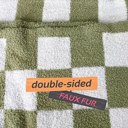 Amazon.com: GY Throw Blankets Checkered Fuzzy Sage Green Blanket Plaid Decorative Green Throw Bla... | Amazon (US)