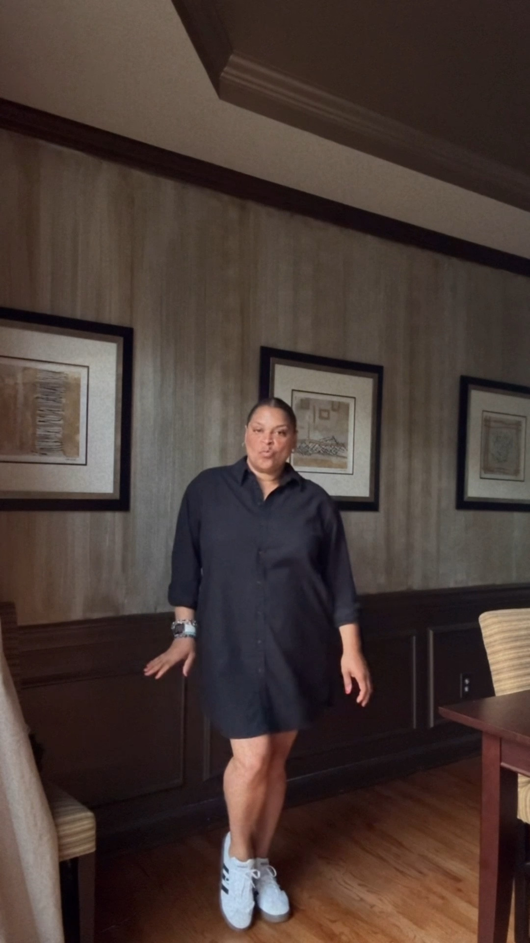 Cute, comfy, casual outfit when you need to look put together while being out and about. Mom life!
Shirt dress Stan sneakers adidas sambas evil eye bracelet stack 

#LTKOver40 #LTKmomlife #LTKMidsize