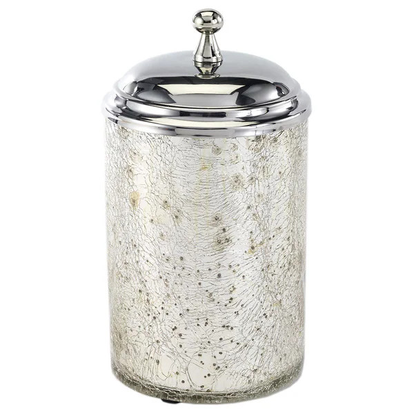 Mercury Glass Crackle Medium Canister Silver | Bed Bath & Beyond