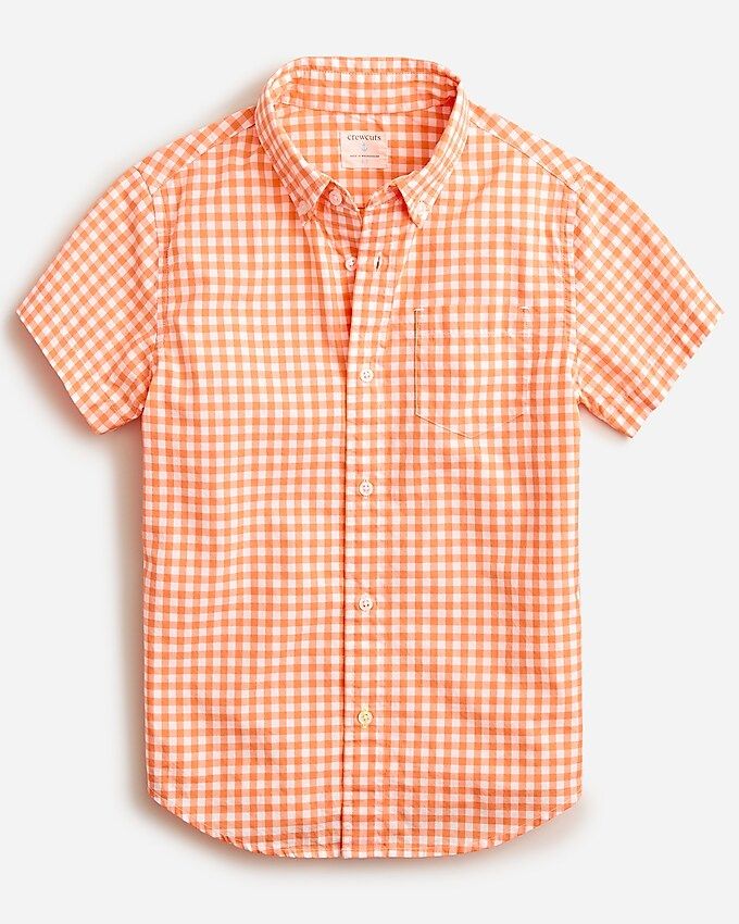 Boys' short-sleeve button-up in gingham | J.Crew US