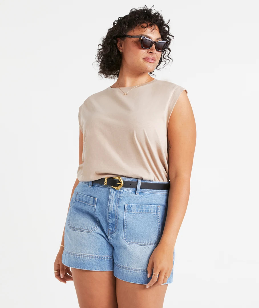 THE PATCH POCKET DENIM SHORT | Sportsgirl