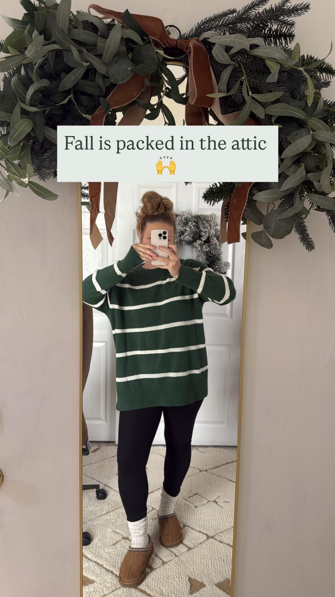 Legging friendly sweater, tunic sweater, green striped sweater, aerie, Christmas, cozy Christmas 

#LTKHoliday #LTKFindsUnder50 #LTKCyberWeek