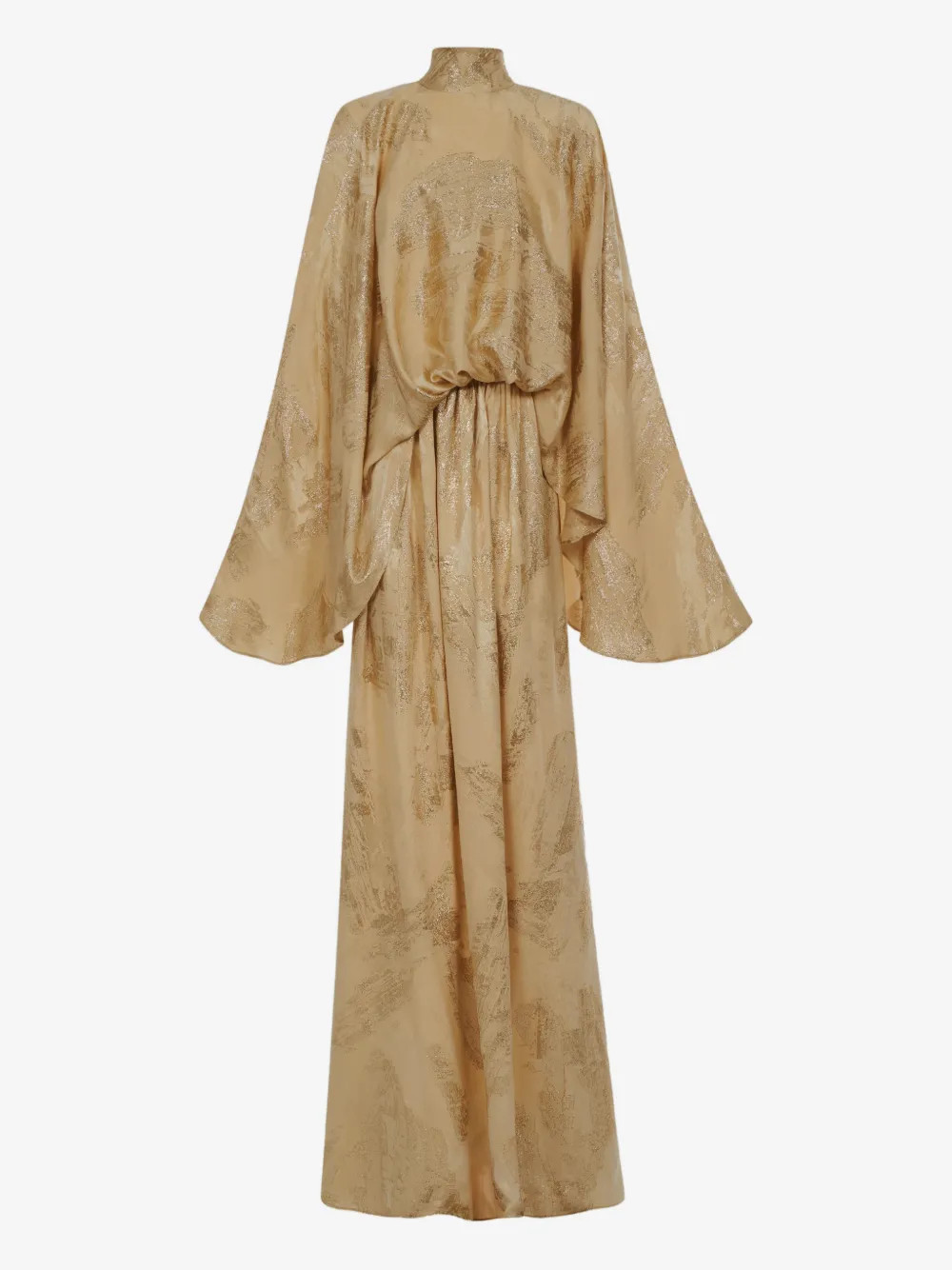 Taller Marmo Lamarr long-sleeve high-neck maxi dress - Gold | Farfetch Global