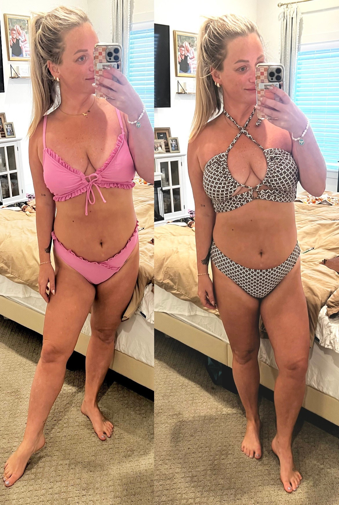 CupShe Swim, obsessed! 
Im 34 C
5’2 130lbs
Wearing medium in all 4! 

#LTKSwim #LTKOver40 #LTKFindsUnder50