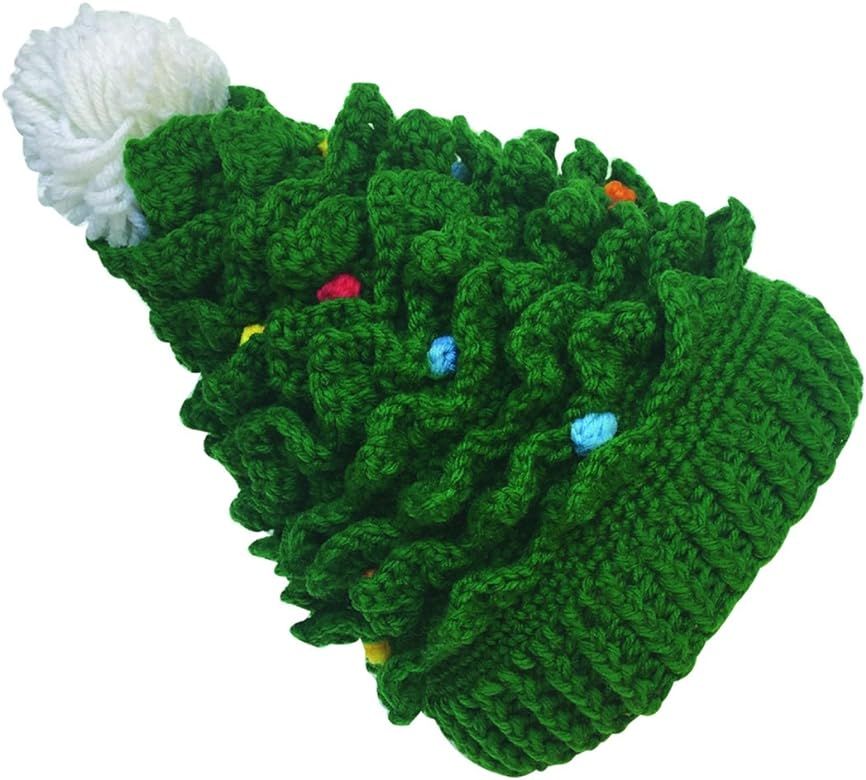 Kafeimali Baby Christmas Tree Knit Hat Green Red Crochet Beanie Reindeer Caps | Amazon (US)
