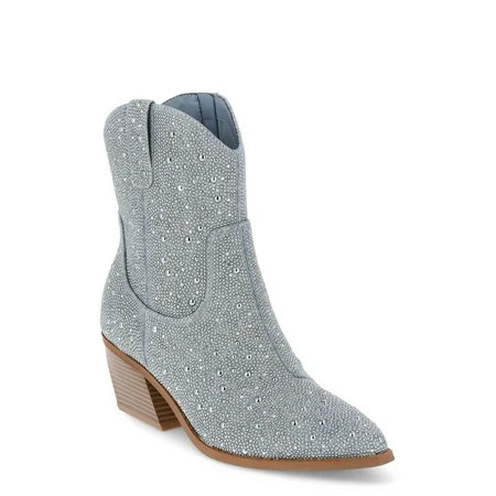 Madden NYC Women s Denim Bling Short Cowboy Boots Sizes 6-11 | Walmart (US)